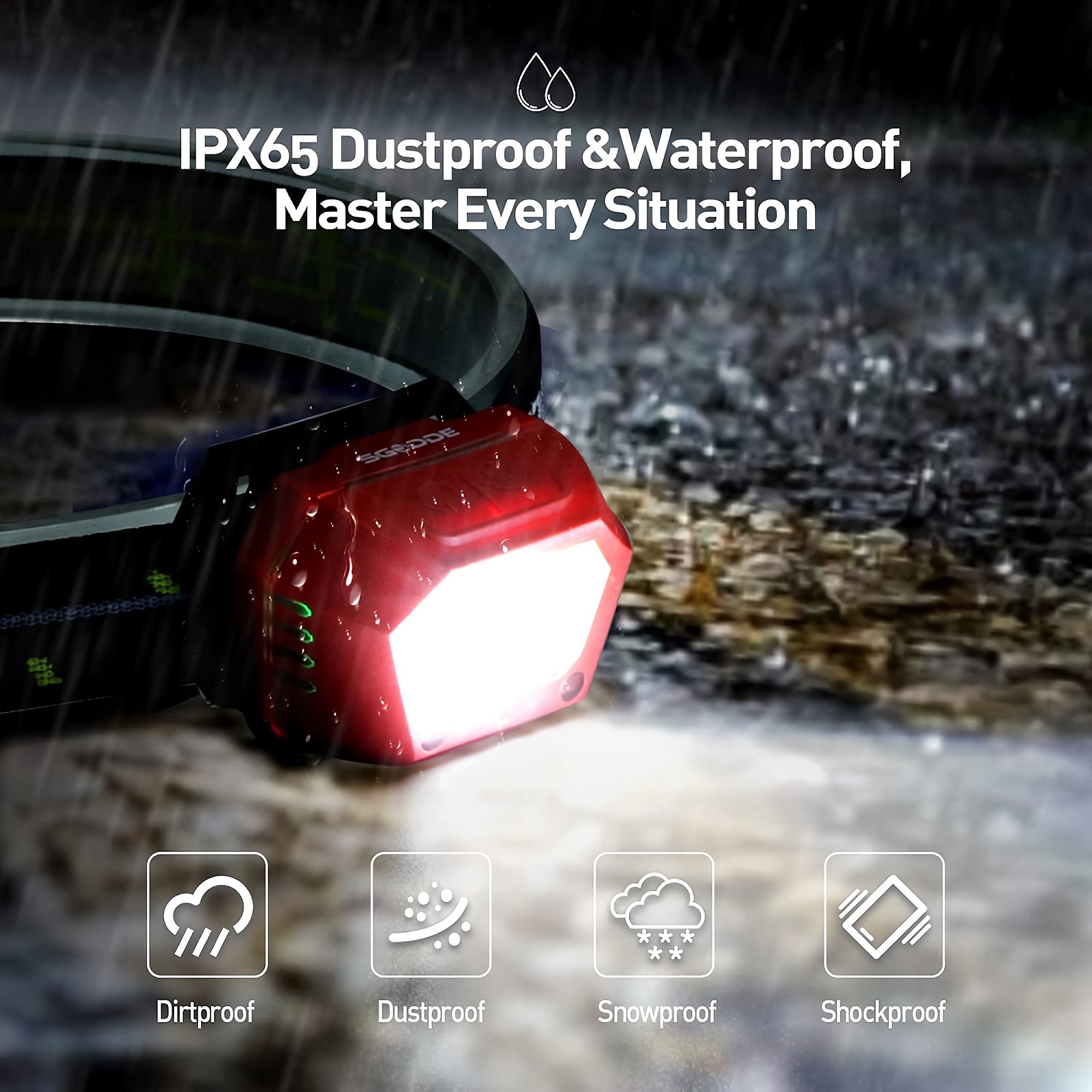 SGODDE 2PCS Head Lamp, 5-Mode Induction 45 ° Adjustable Head Lights with USB Rechargeable, IPX65 Waterproof for Outdoor, Camping, Cycling, Climbing - X002ZKXH81 SGODDE 2PCS Head Lamp, 5-Mode Induction 45 ° Adjustable Head Lights with USB Rechargeable, IPX65 Waterproof for Outdoor, Camping, Cycling, Climbing - X002ZKXH81